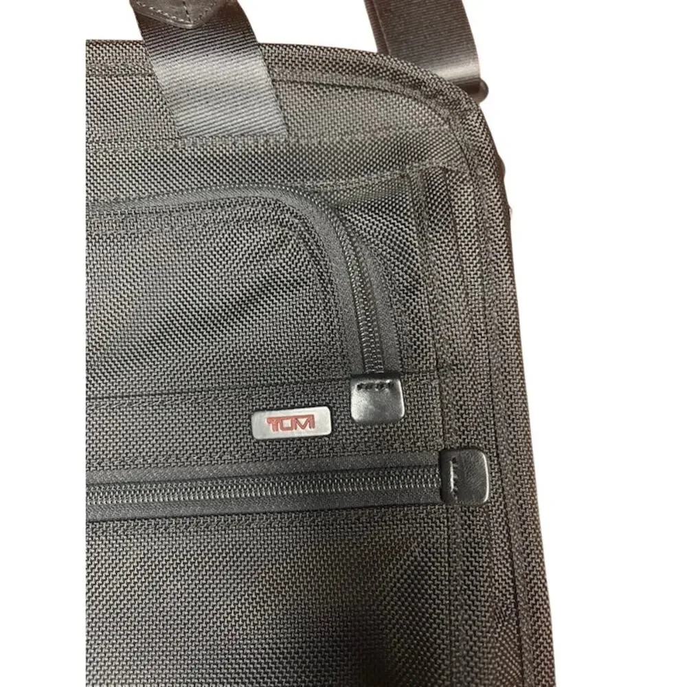 TUMI Alpha Expandable Laptop Briefcase Messenger Bag Black Ballistic Nylon